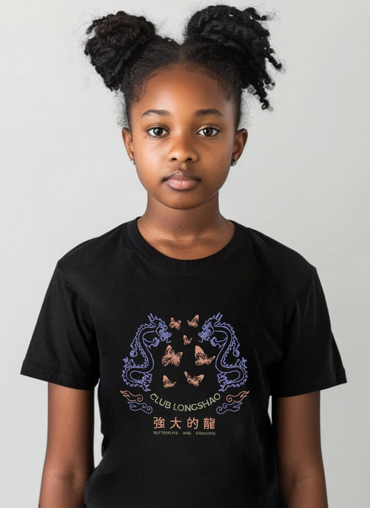 KIDS BUTTERFLIES AND DRAGONS TEE-SHIRT 001